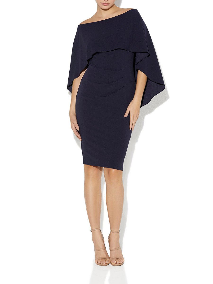 Navy blue crepe outlet dress