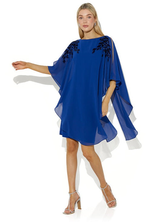 Chiffon cape overlay outlet dress