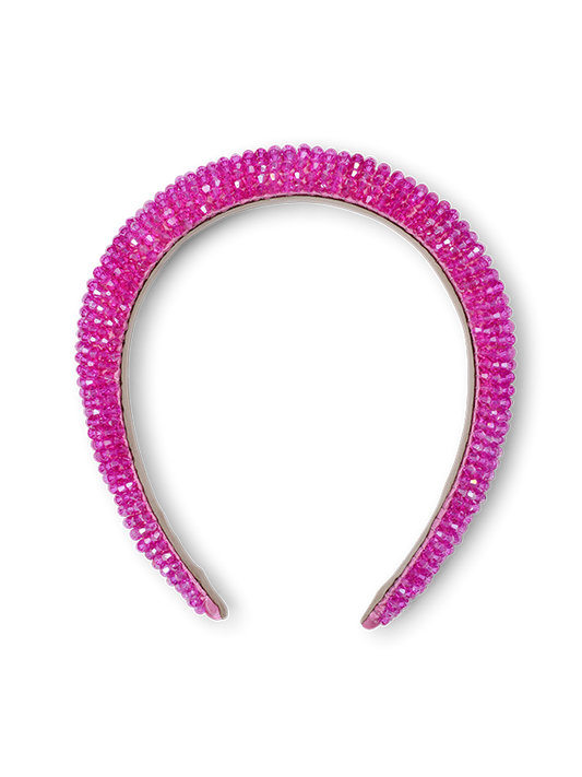 Ainsley Hot Pink Beaded Headband