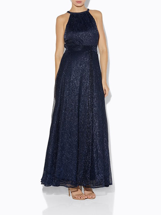 Ash Navy Lurex Gown