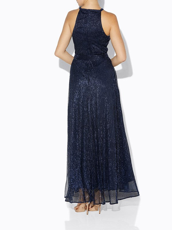 Ash Navy Lurex Gown