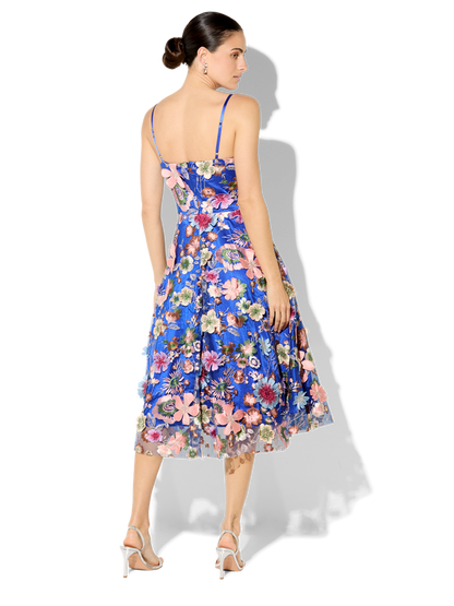 Bridgette Sapphire Floral Embroidered Dress