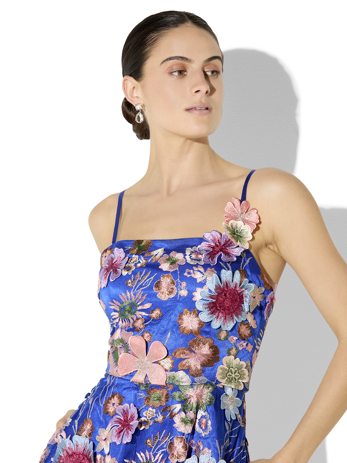 Bridgette Sapphire Floral Embroidered Dress