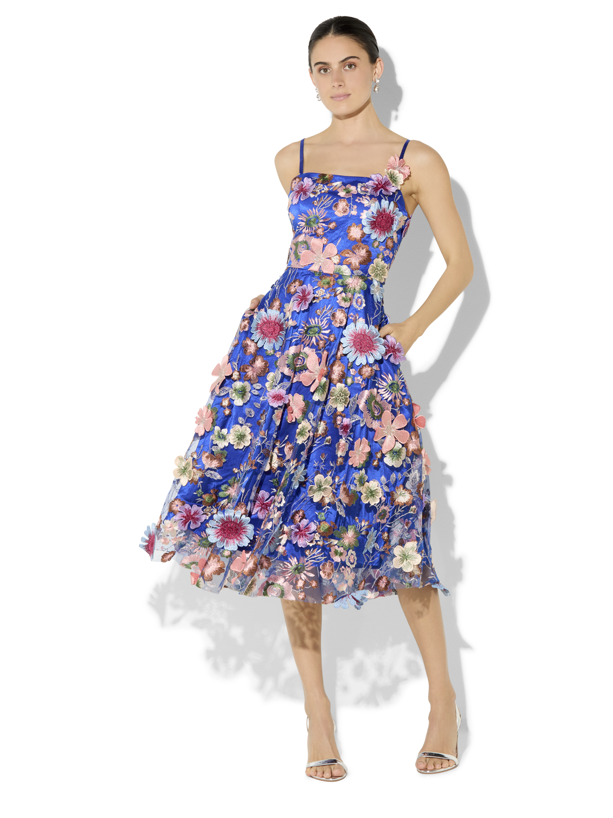 Bridgette Sapphire Floral Embroidered Dress