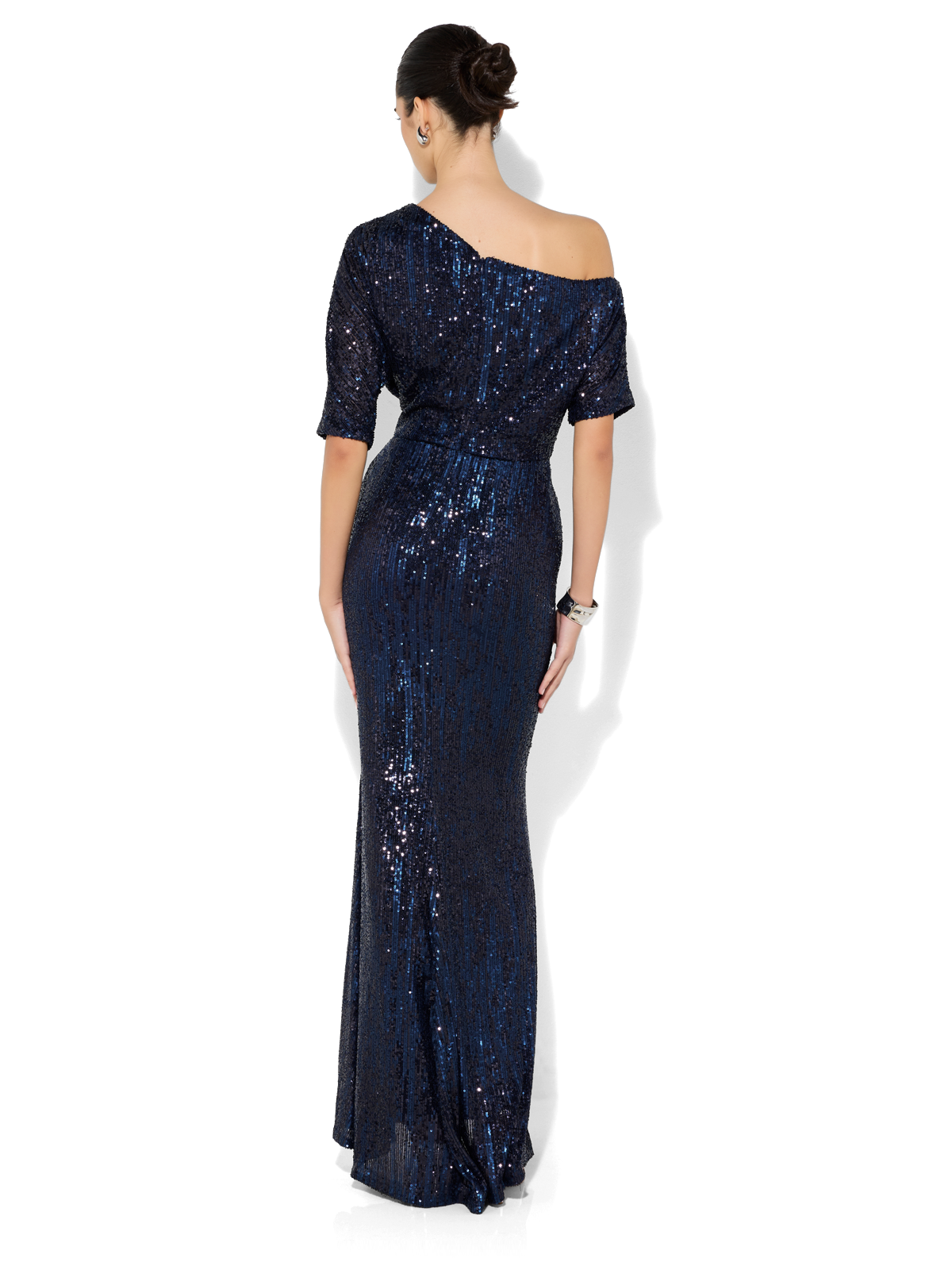 Della Navy Sequin Gown