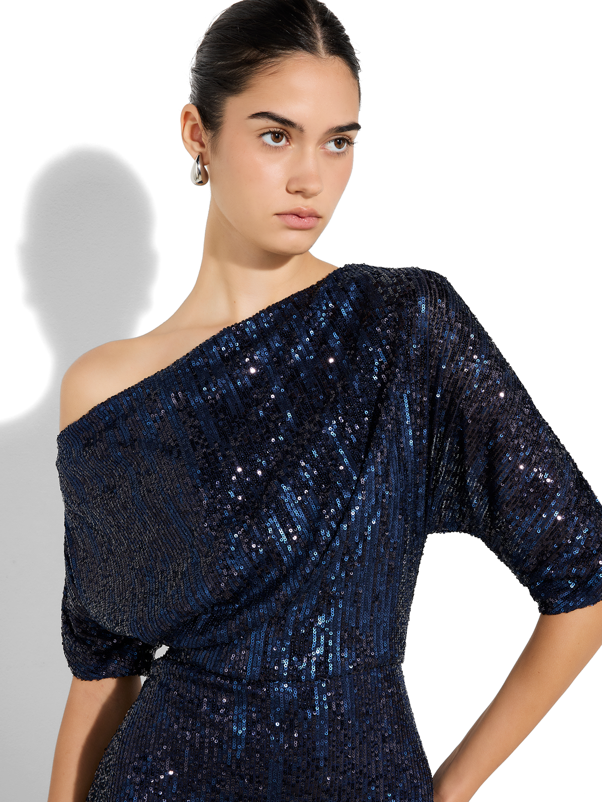 Della Navy Sequin Gown