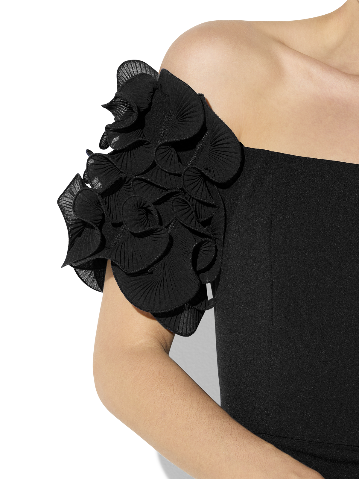 Diana Black Ruffle Sleeve Gown