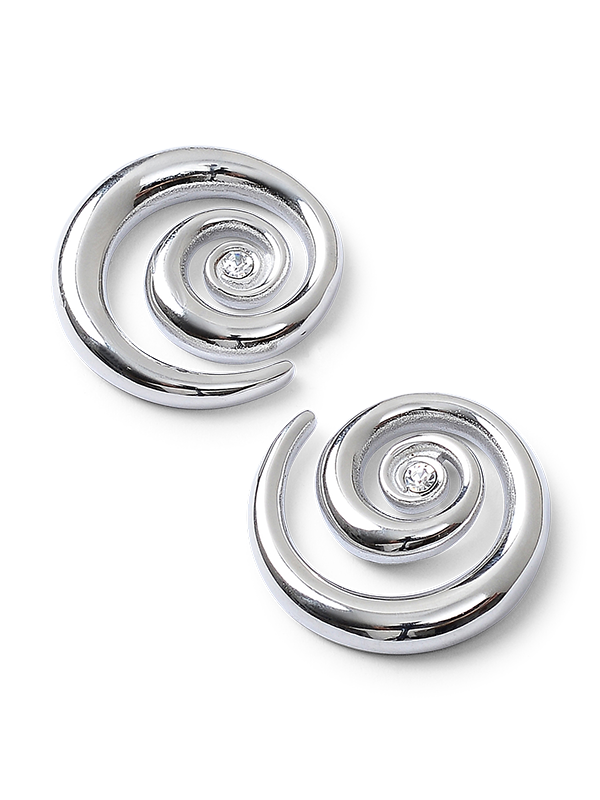 Dove Silver Spiral Earrings