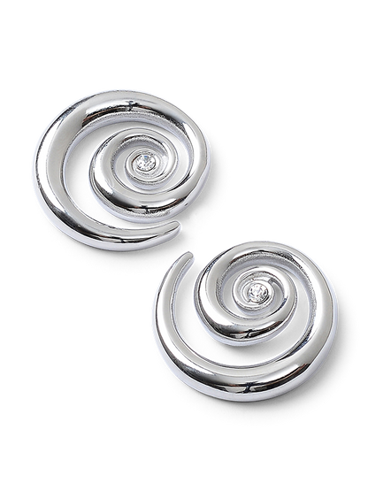 Dove Silver Spiral Earrings