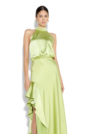 Emery Matcha Satin Gown