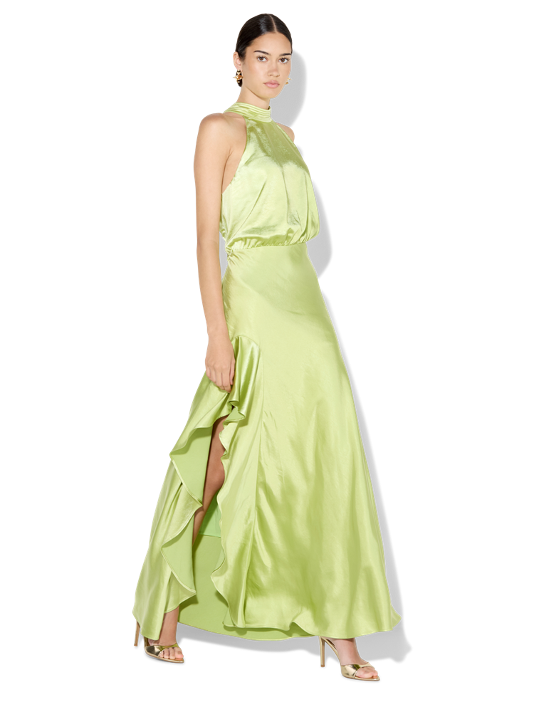 Emery Matcha Satin Gown