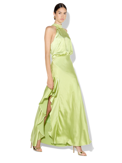 Emery Matcha Satin Gown