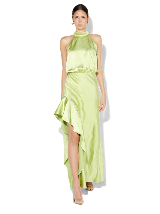 Emery Matcha Satin Gown