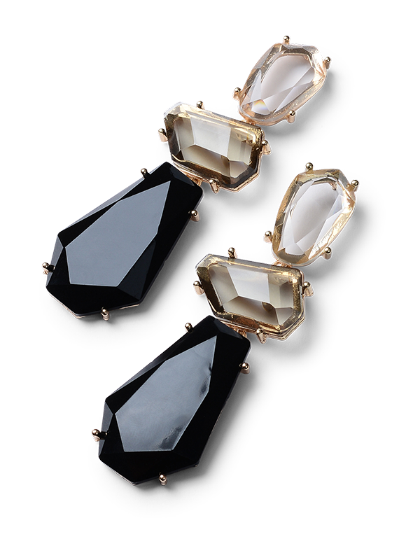 Gwen Black Drop Earrings