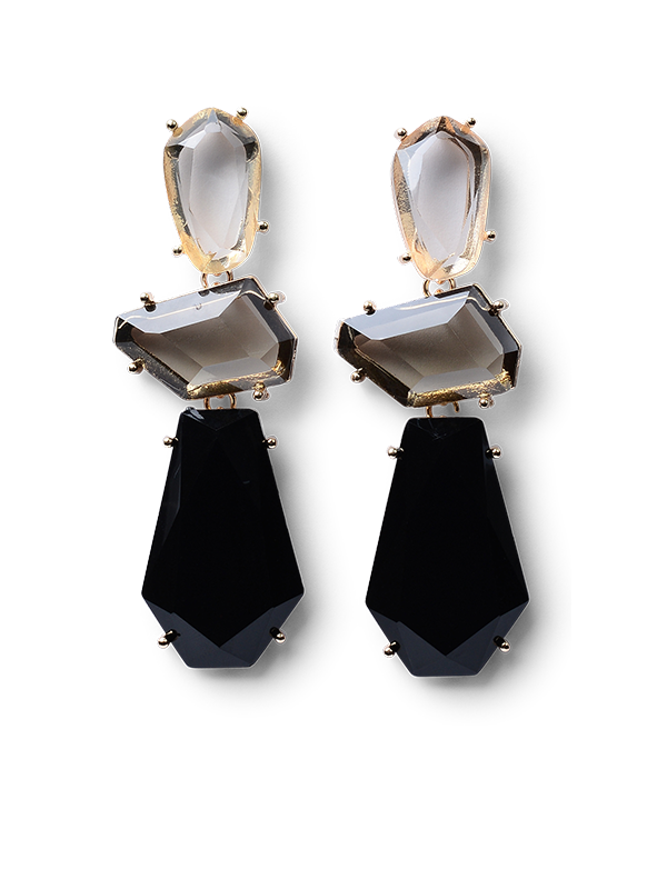 Gwen Black Drop Earrings