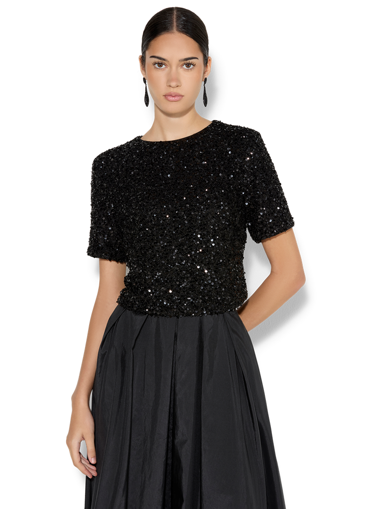 Ginger Black Sequin Top