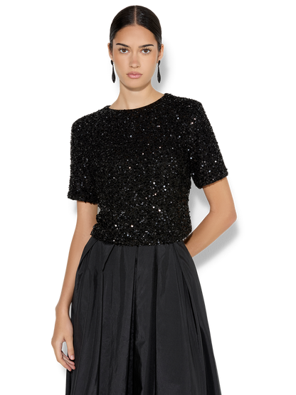 Ginger Black Sequin Top