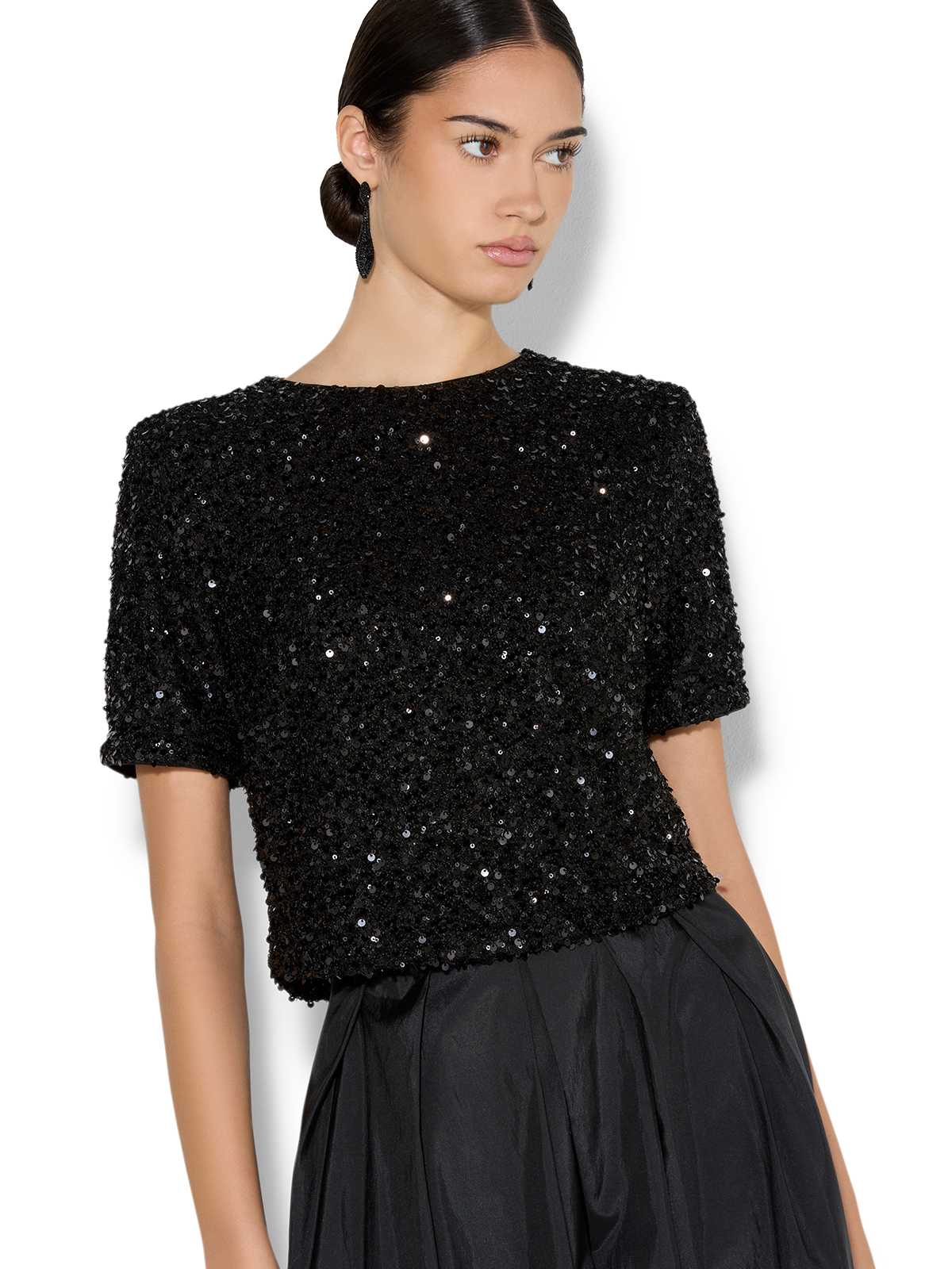 Ginger Black Sequin Top