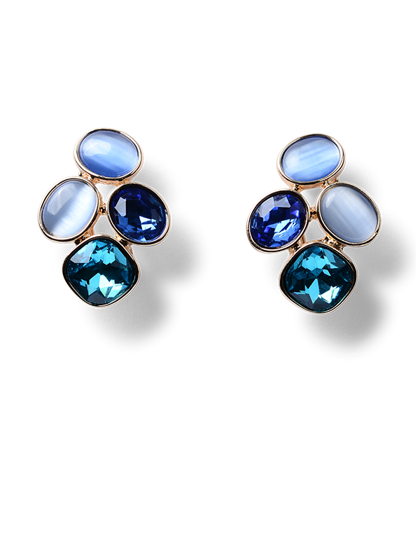 Helen Sky Blue Cluster Earrings