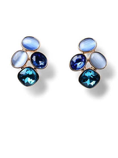 Helen Sky Blue Cluster Earrings