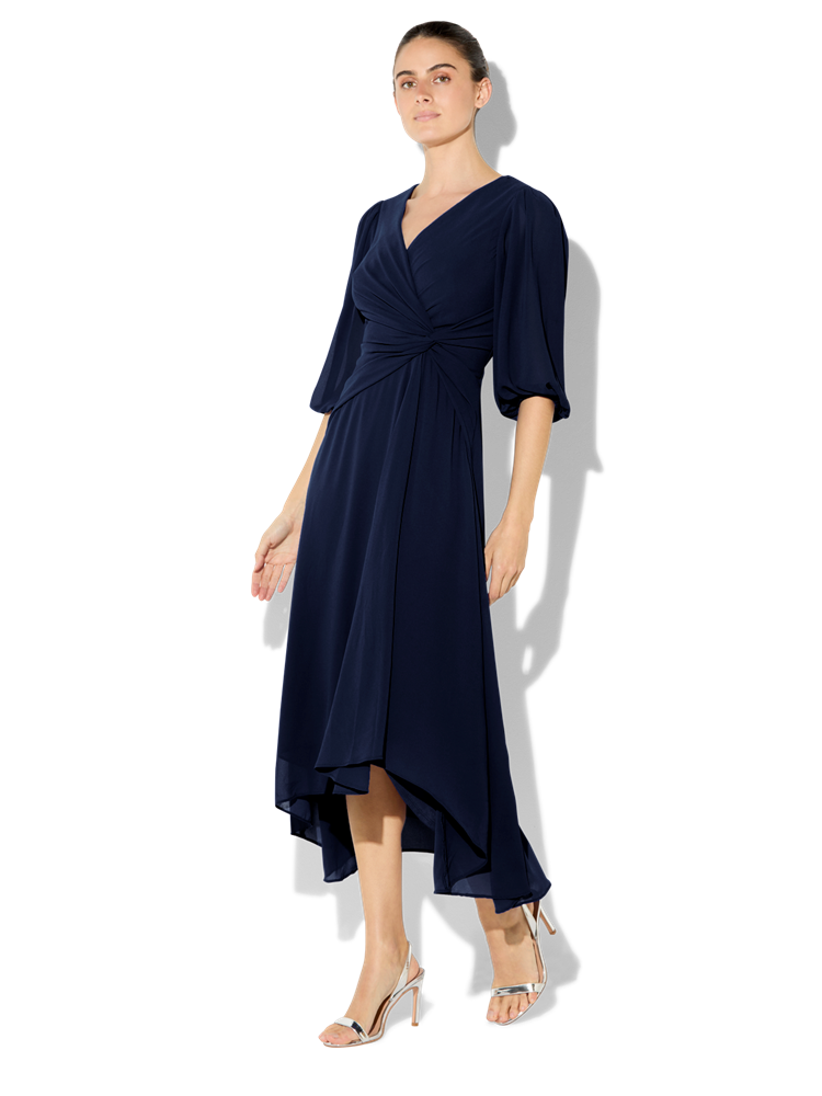 Jones Navy Chiffon Dress