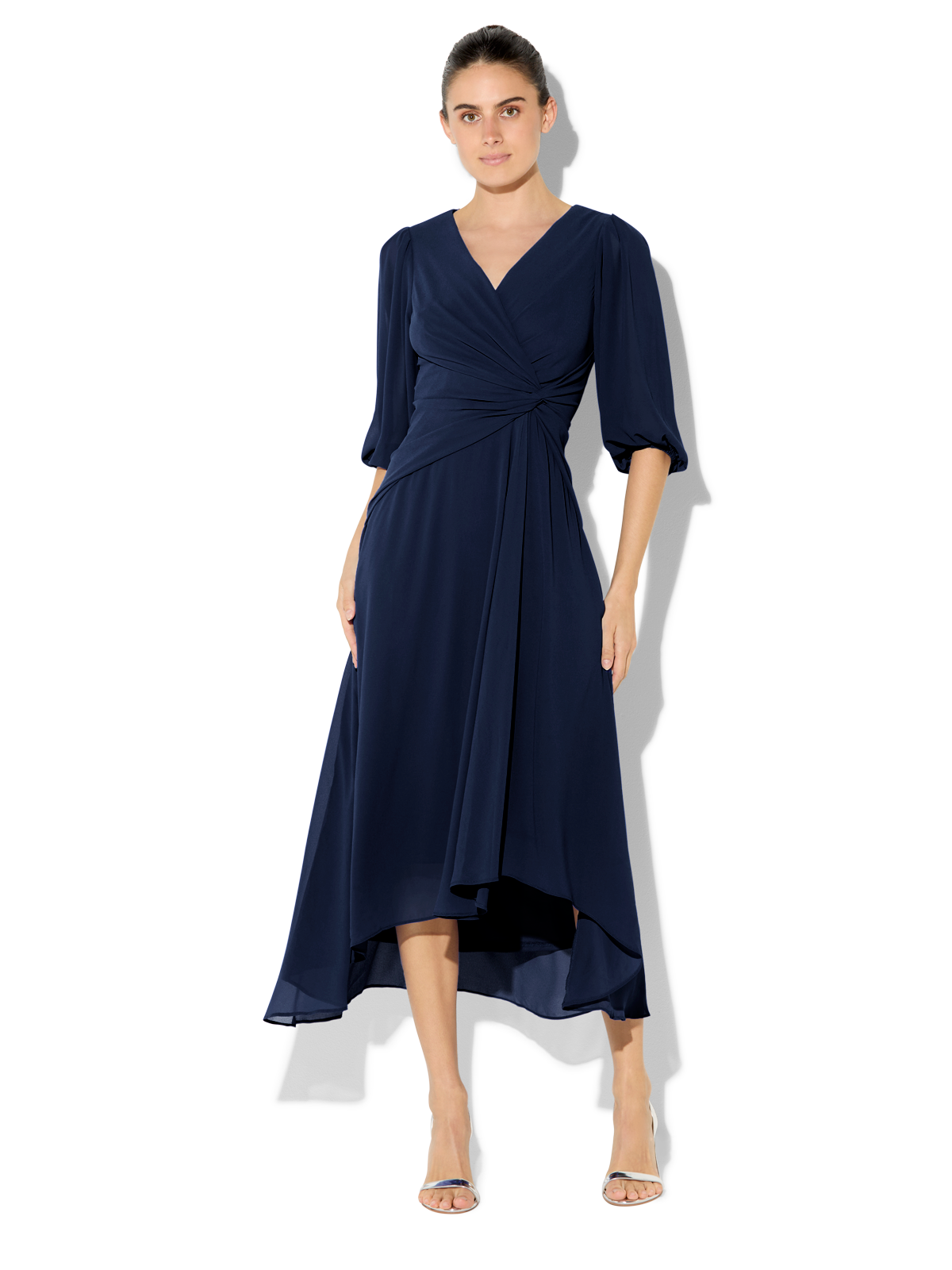 Jones Navy Chiffon Dress - Montique Clothing