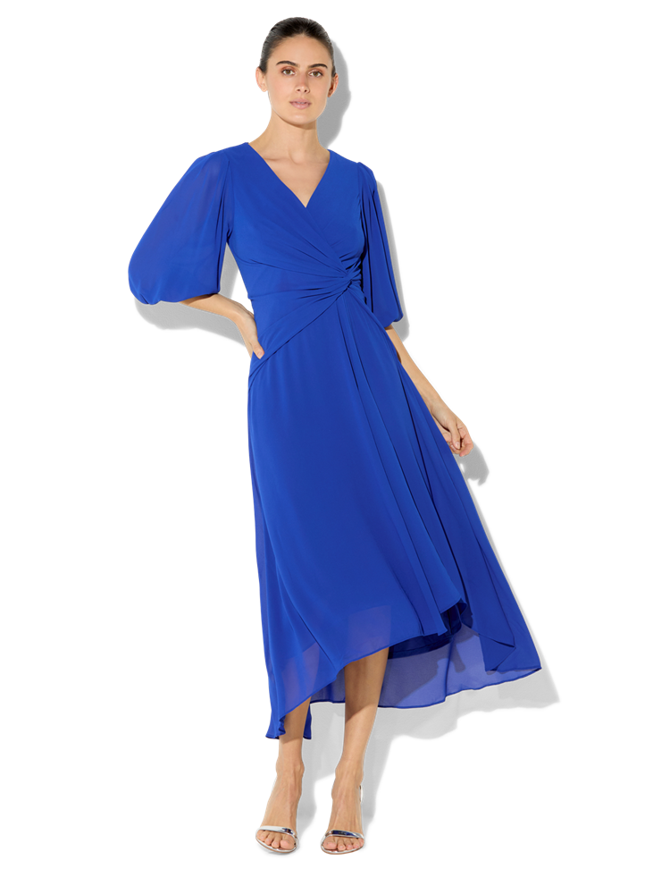 Jones Sapphire Chiffon Dress - Montique Clothing