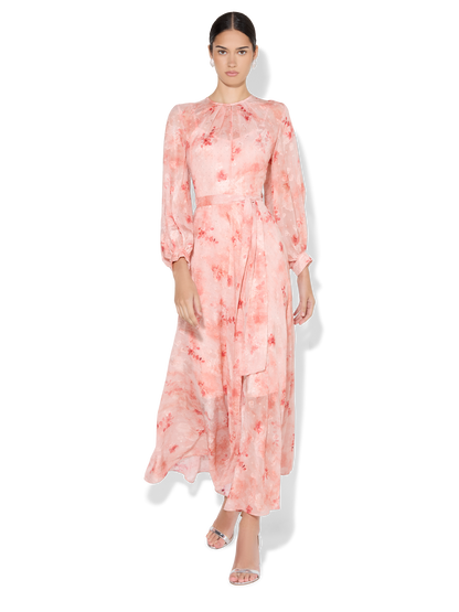 Keira Coral Printed Dress