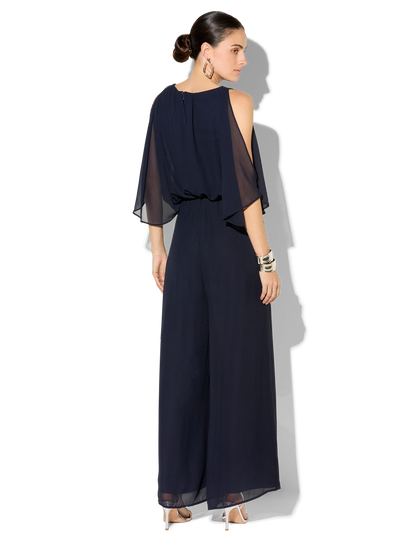 Lucien Navy Chiffon Jumpsuit