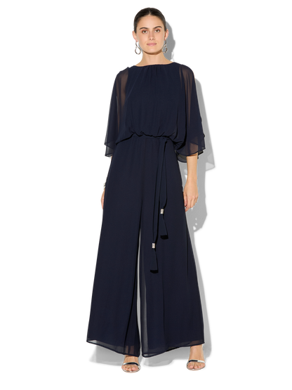 Lucien Navy Chiffon Jumpsuit