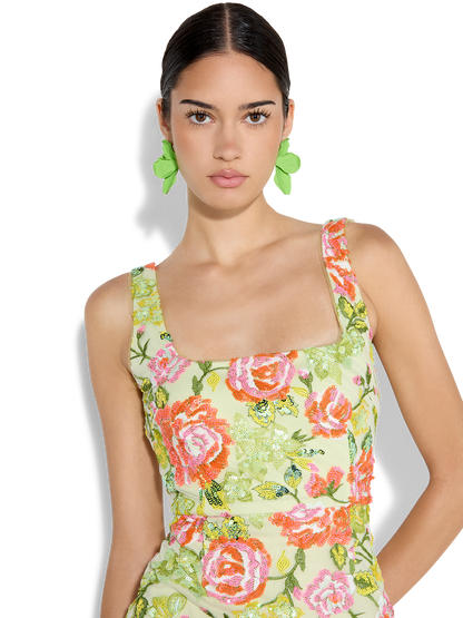 Freisa Lime Floral Earrings