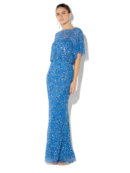 Mimi Marine Hand Beaded Gown