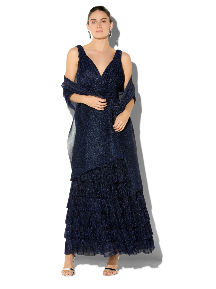 Rhoni Navy Metallic Wrap