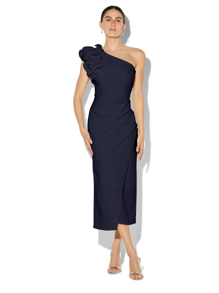 Melody Navy One Shoulder Dress