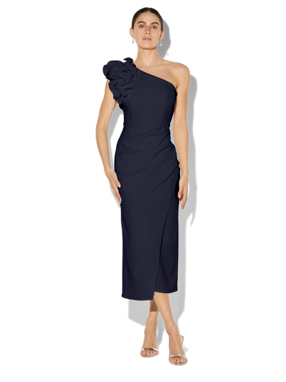 Melody Navy One Shoulder Dress