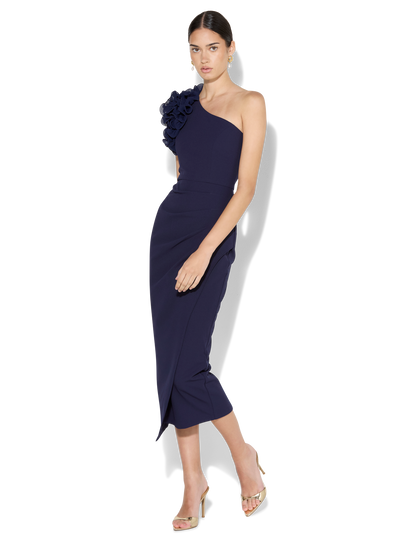 Melody Navy One Shoulder Dress