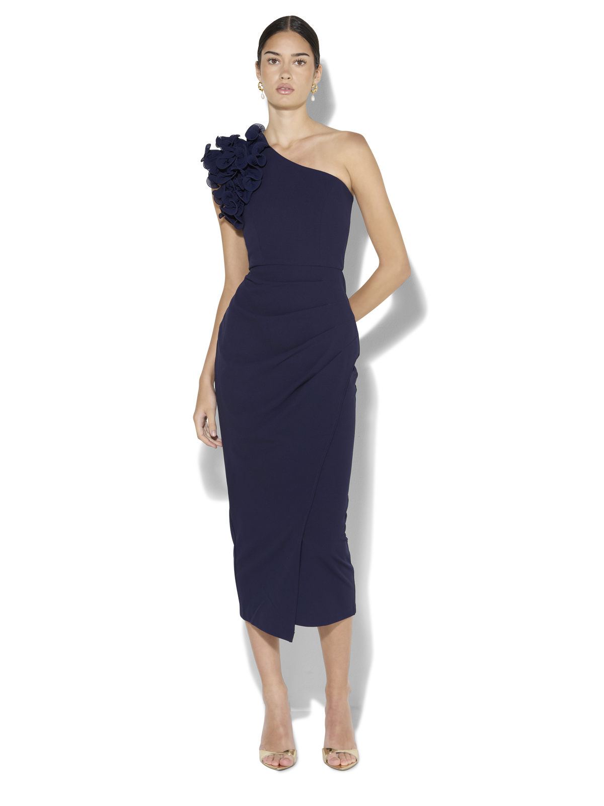 Melody Navy One Shoulder Dress