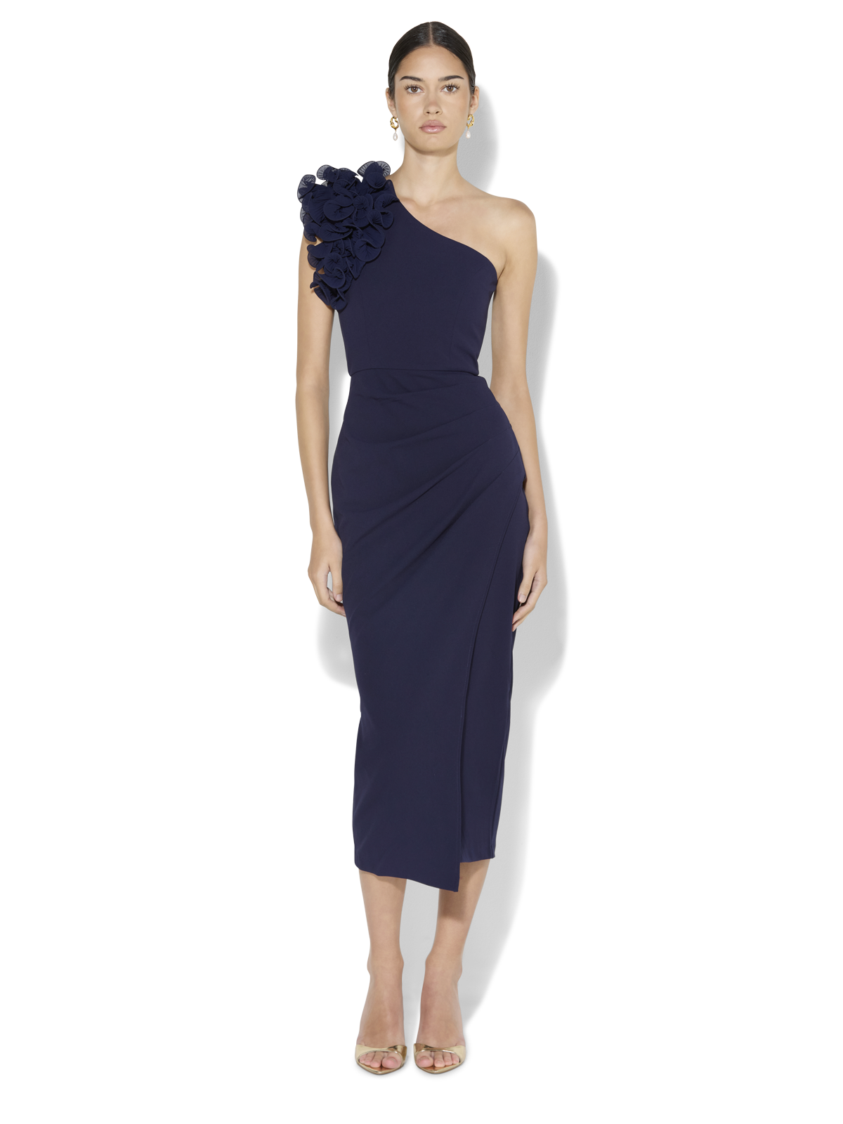 Melody Navy One Shoulder Dress