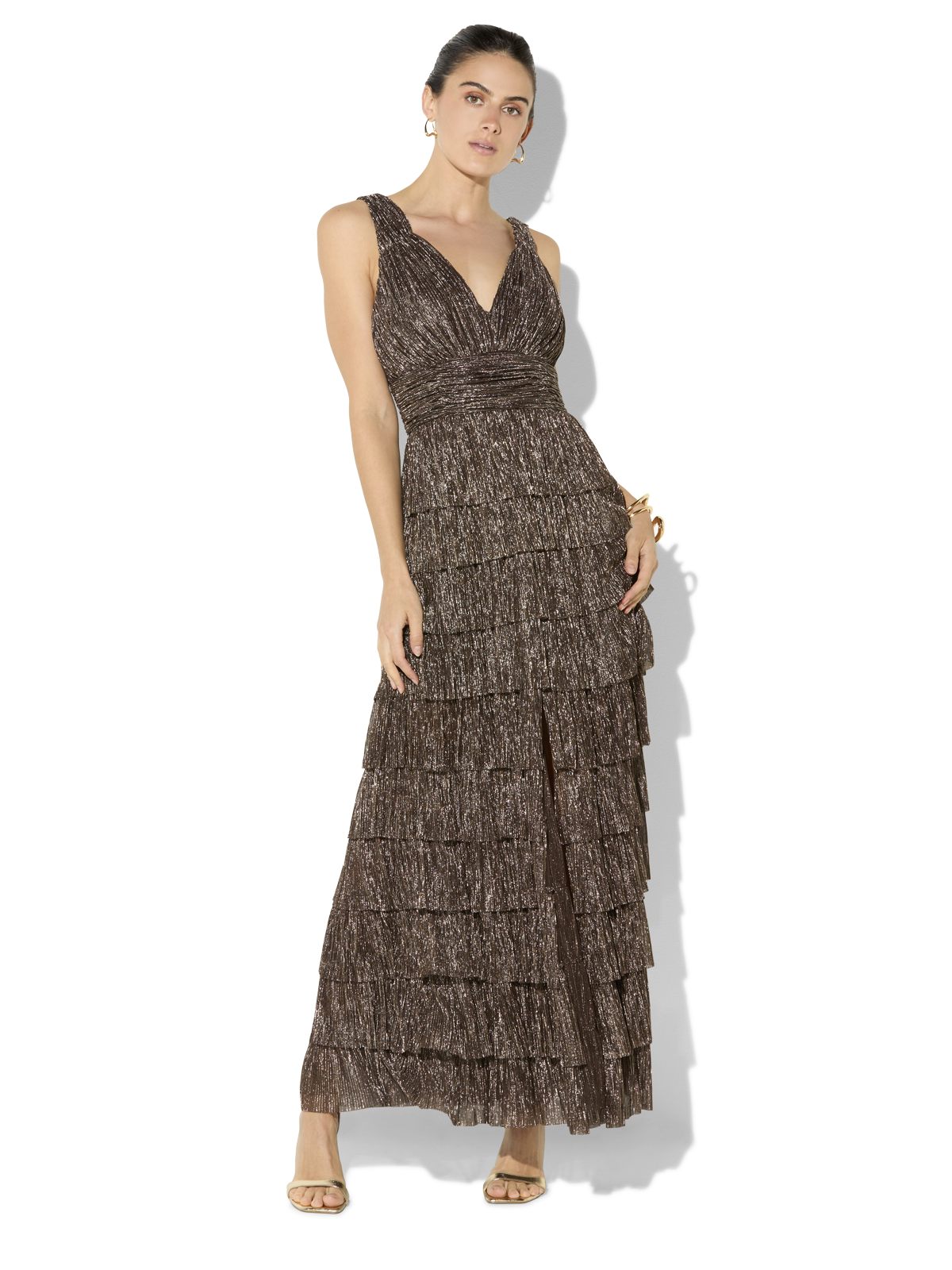 Monroe Mocha Metallic Gown