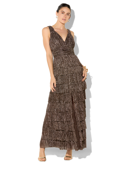 Monroe Mocha Metallic Gown