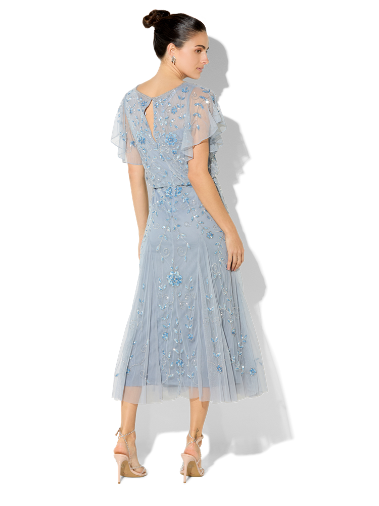 Nadia Sky Blue Hand Beaded Dress