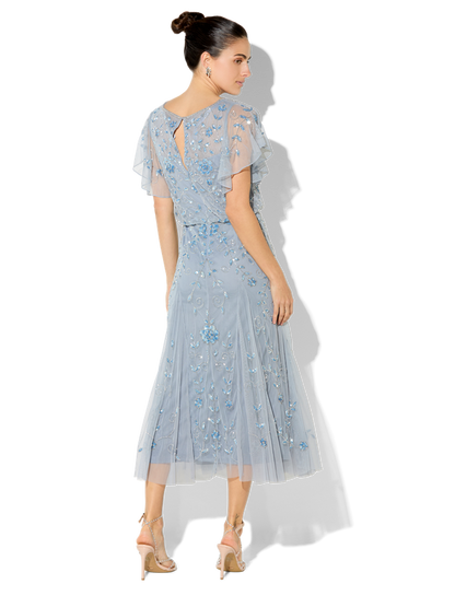 Nadia Sky Blue Hand Beaded Dress