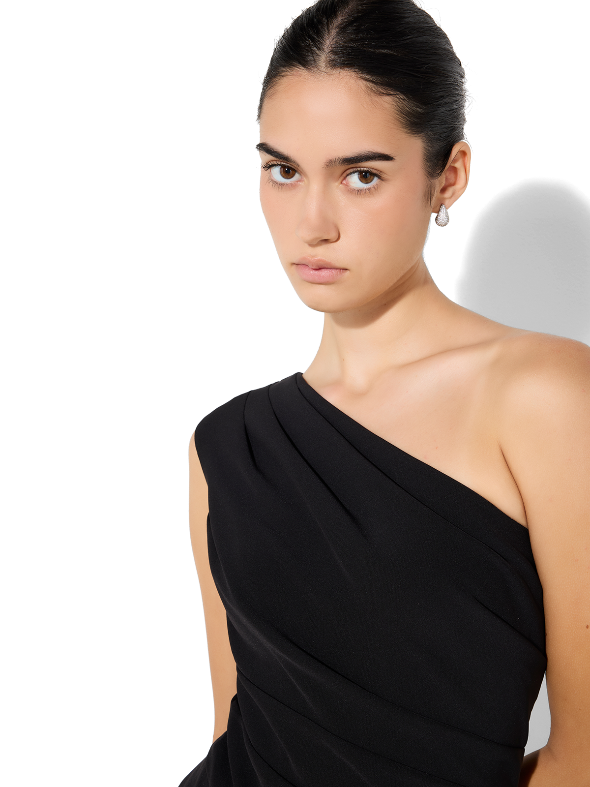 Oscar Black One Shoulder Gown