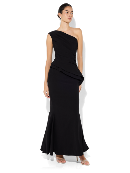 Oscar Black One Shoulder Gown