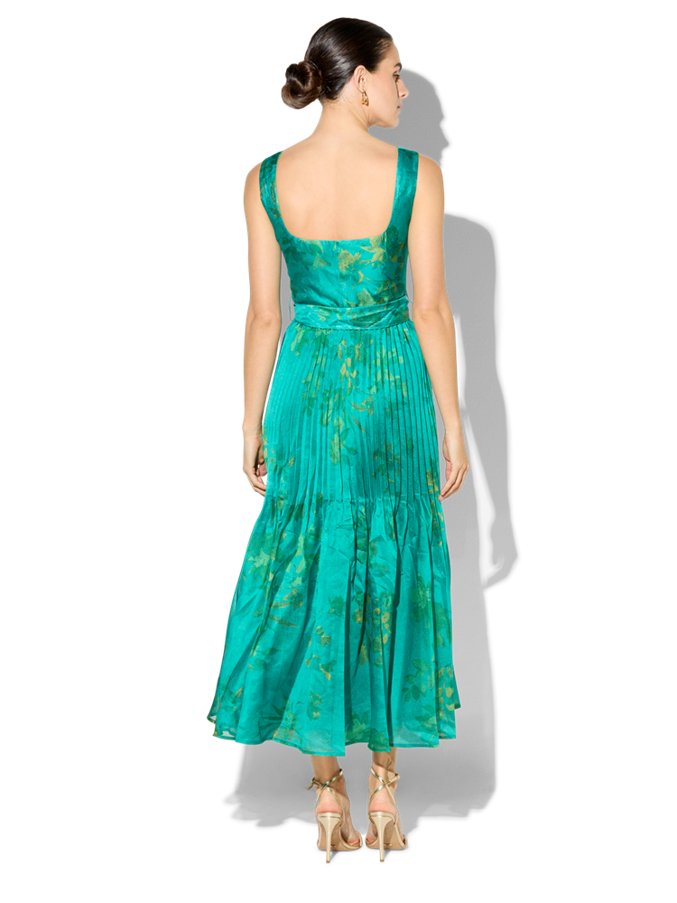 Oriana Emerald Floral Printed Dress