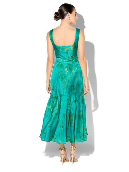 Oriana Emerald Floral Printed Dress