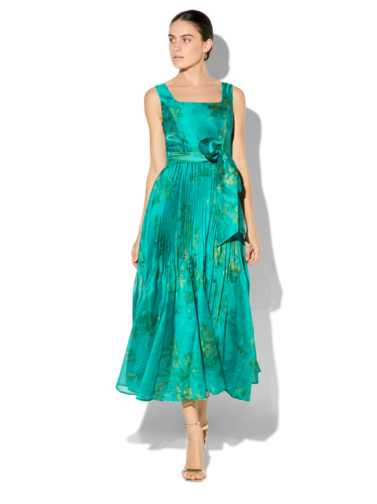 Oriana Emerald Floral Printed Dress