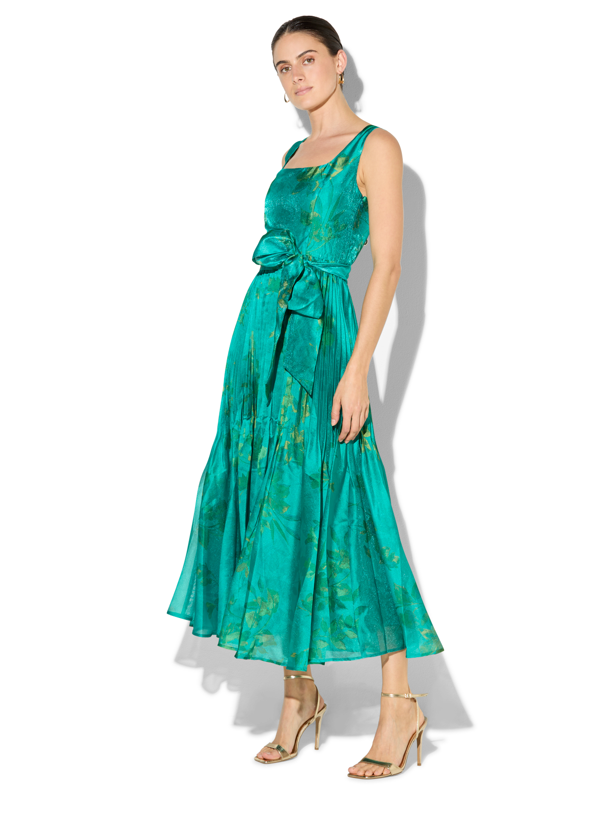 Oriana Emerald Floral Printed Dress