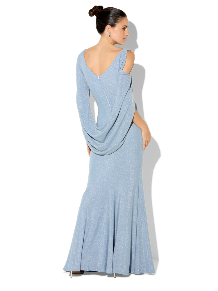 Peta Sky Blue Lurex Gown