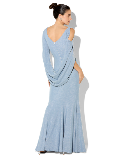 Peta Sky Blue Lurex Gown